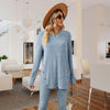 O-hals Loose Gebreide Blouse Lange Mouwen Voor Vrouwen