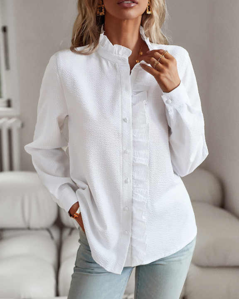 Elegante Blouse Met Lange Mouwen Voor Vrouwen