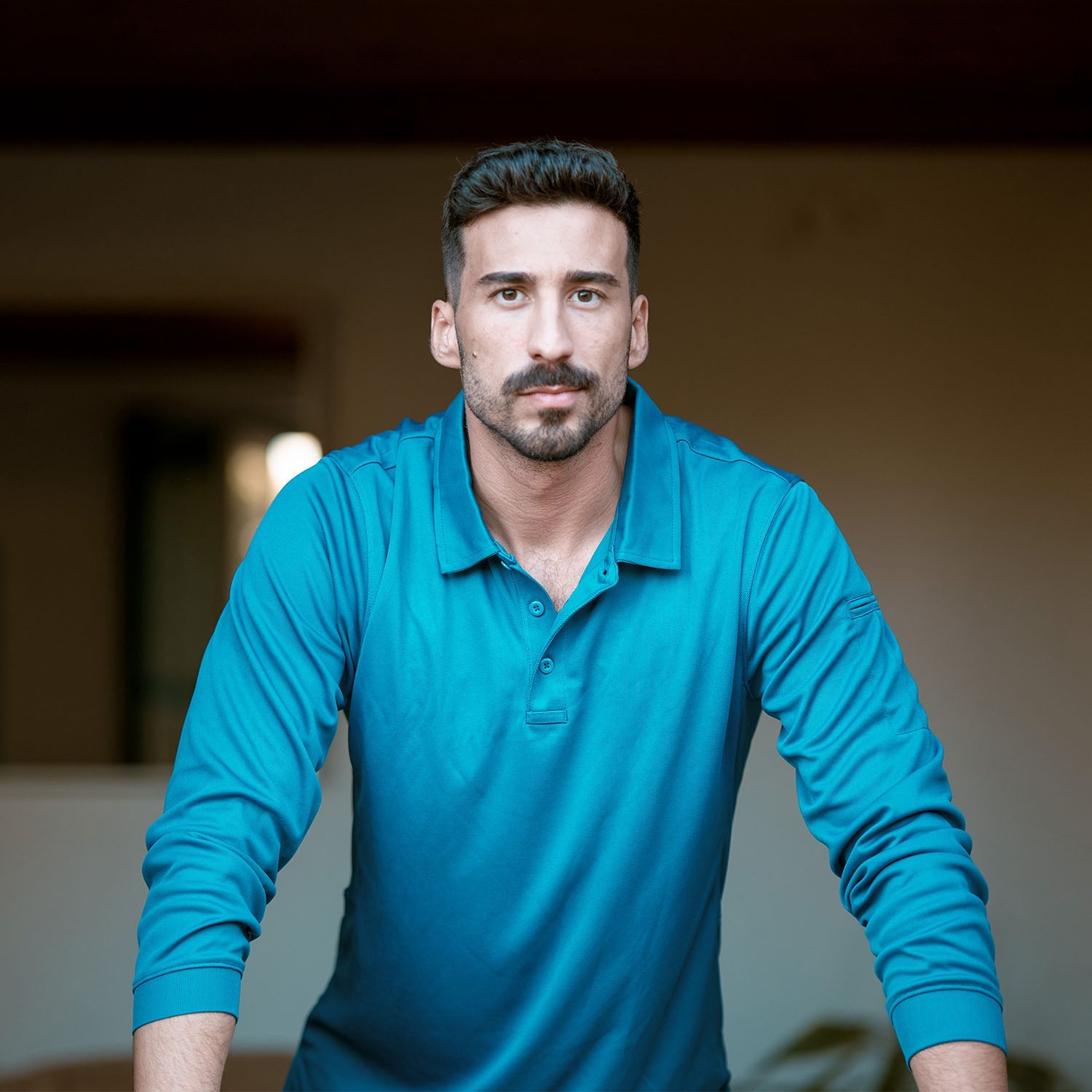Sneldrogend Ademend Polo Shirt Lange Mouwen