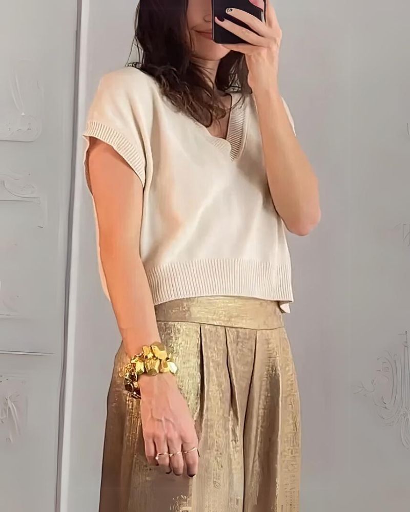 Elegante Top En Broekenset Voor Vrouwen