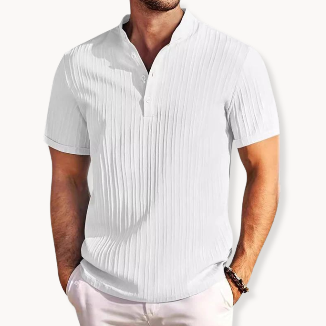 Katoenen Henley-Shirt Voor Mannen