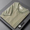 Geribbeld Katoenen Poloshirt Met Korte Mouwen Voor Mannen