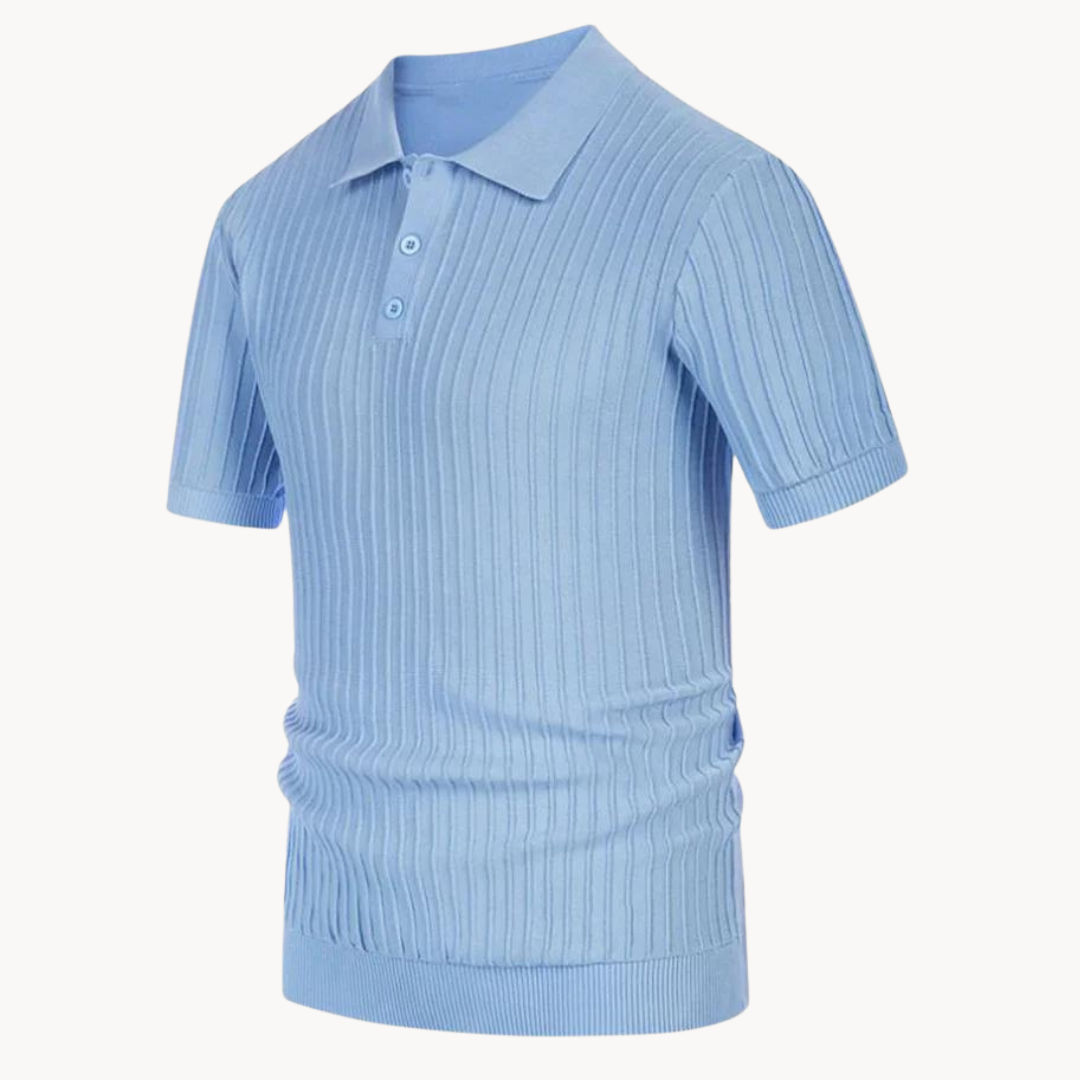 Zomer Gebreid Poloshirt Voor Mannen