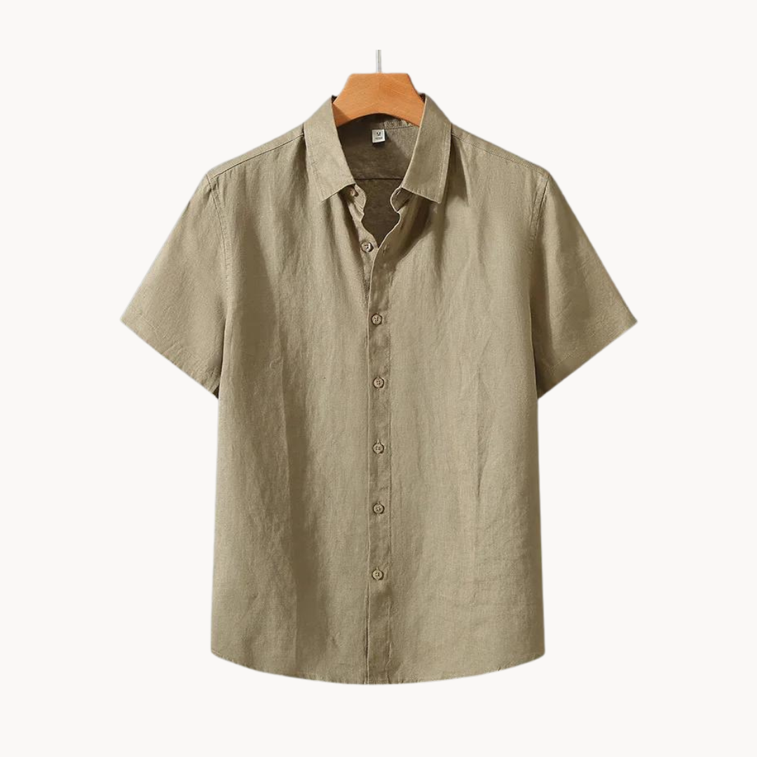 Ademend Linnen Button-down Overhemd Voor Mannen