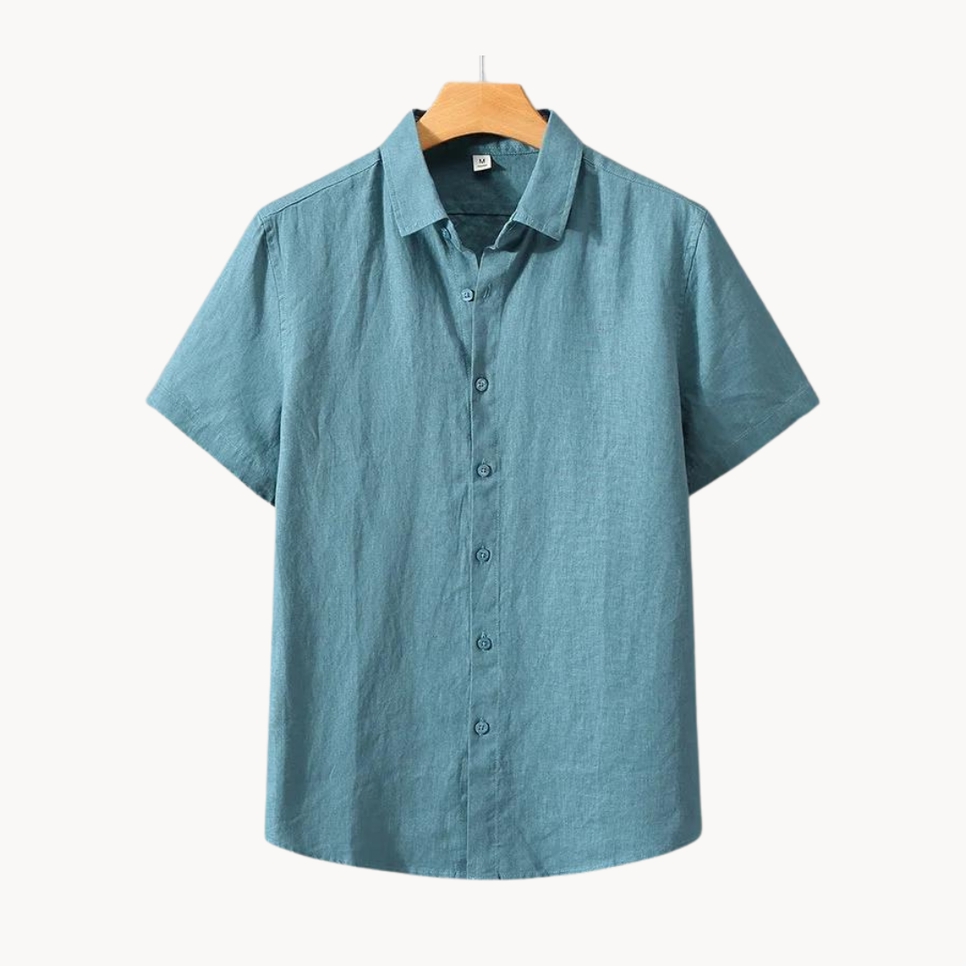 Ademend Linnen Button-down Overhemd Voor Mannen