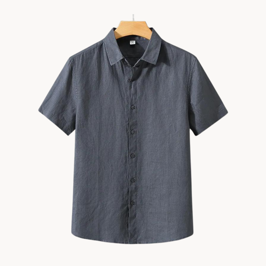 Ademend Linnen Button-down Overhemd Voor Mannen