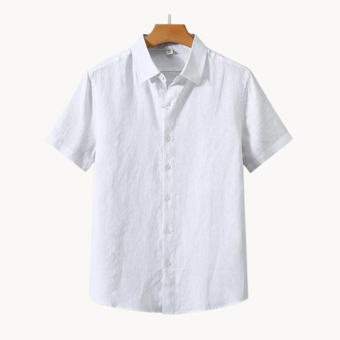 Ademend Linnen Button-down Overhemd Voor Mannen