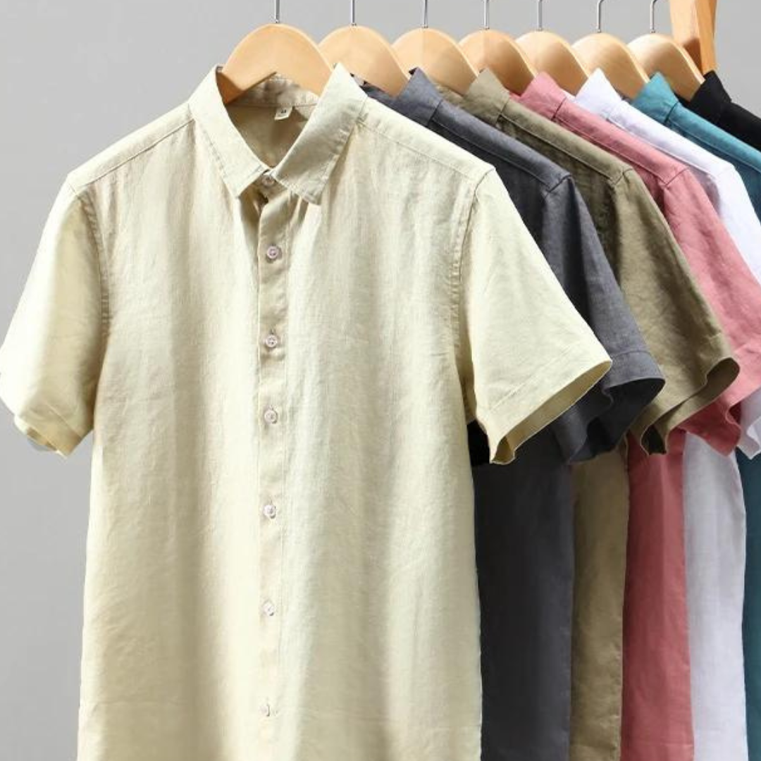 Ademend Linnen Button-down Overhemd Voor Mannen