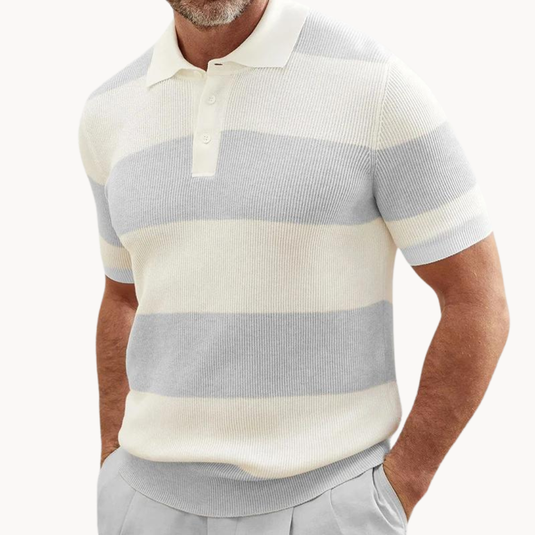 Ademend Gebreid Slim Fit Polo Shirt Korte Mouwen Voor Mannen