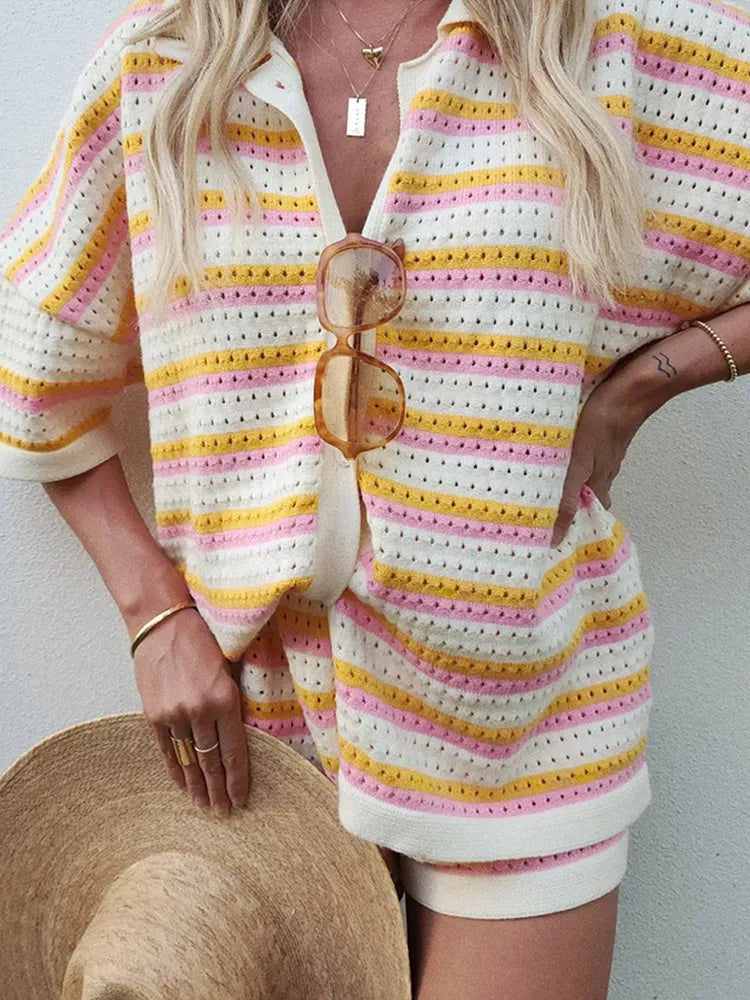 Casual Tweedelig Strandoutfit Set Voor Vrouwen