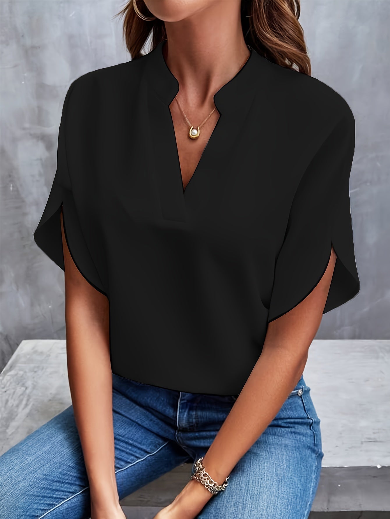Lichte Elegante Blouse met V-hals Voor Vrouwen