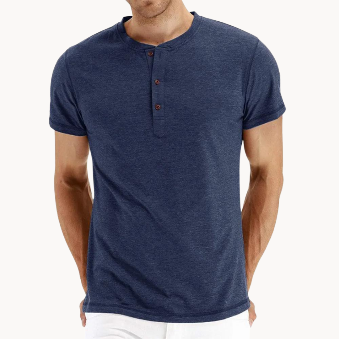 Slank Gesneden Effen T-shirt met Korte Mouwen voor Mannen