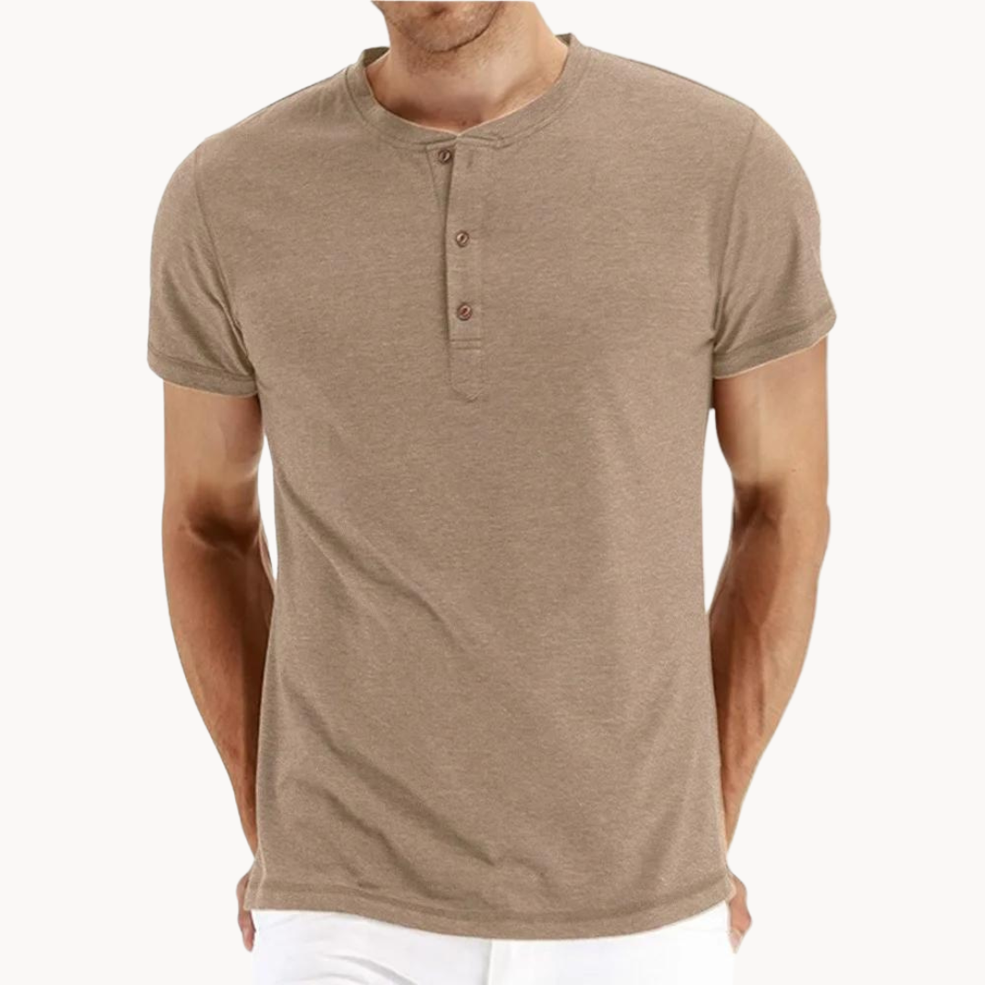 Slank Gesneden Effen T-shirt met Korte Mouwen voor Mannen