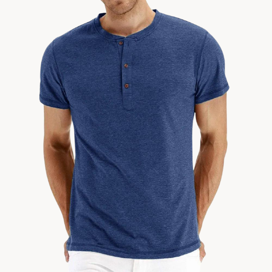 Slank Gesneden Effen T-shirt met Korte Mouwen voor Mannen