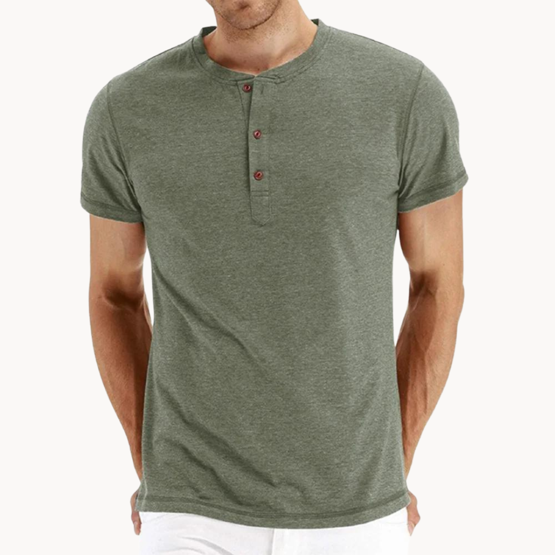 Slank Gesneden Effen T-shirt met Korte Mouwen voor Mannen