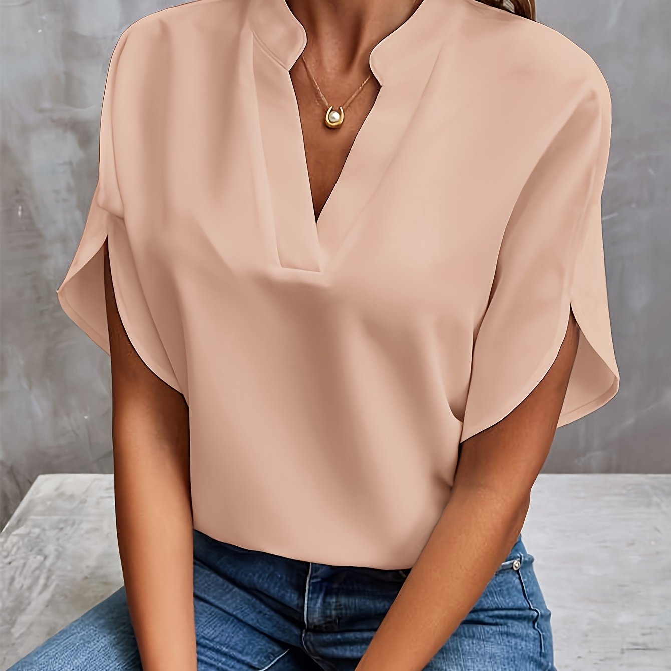Lichte Elegante Blouse met V-hals Voor Vrouwen
