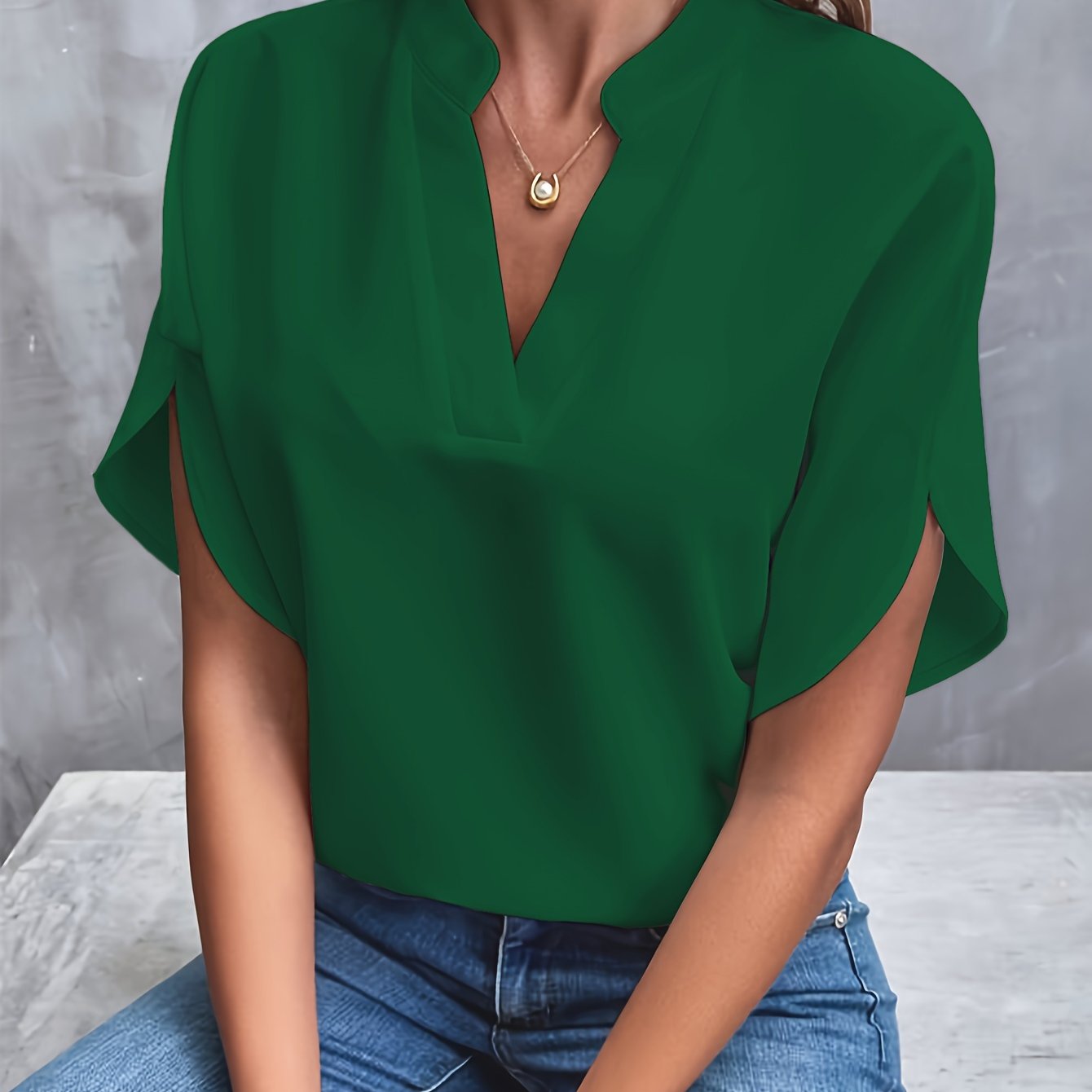 Lichte Elegante Blouse met V-hals Voor Vrouwen