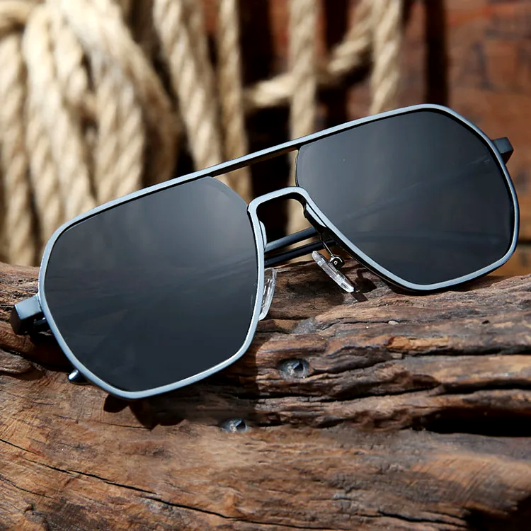 Metalen Frame Retro Zonnebril Voor Mannen