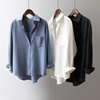 Casual Losse Satijnen Blouse Lange Mouwen voor Vrouwen