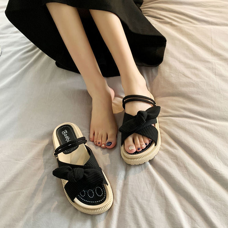 Elegante Strik Sandalen Met Plateauzool Voor Dames