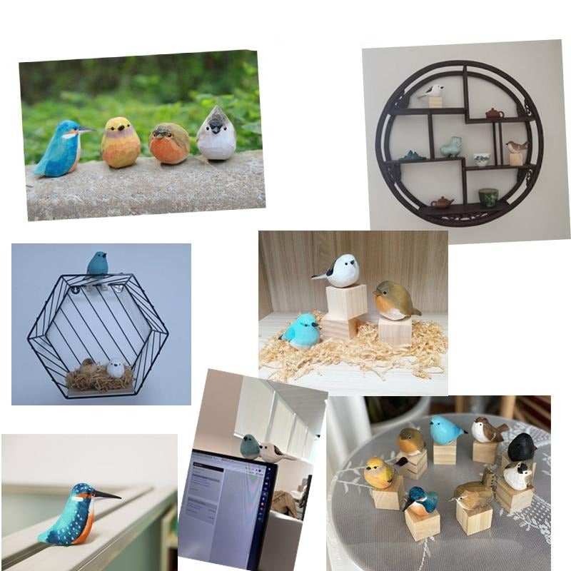 FLUROXO handgemaakte houten vogels